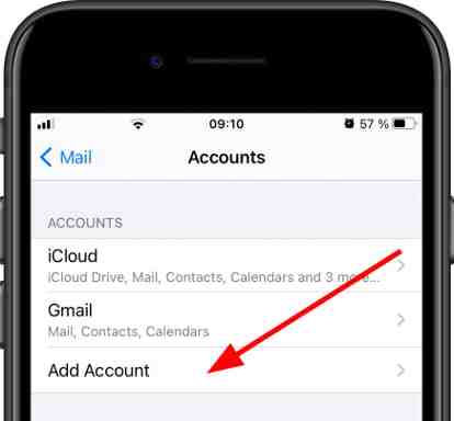 Comment ajouter une adresse mail sur un iphone  ?