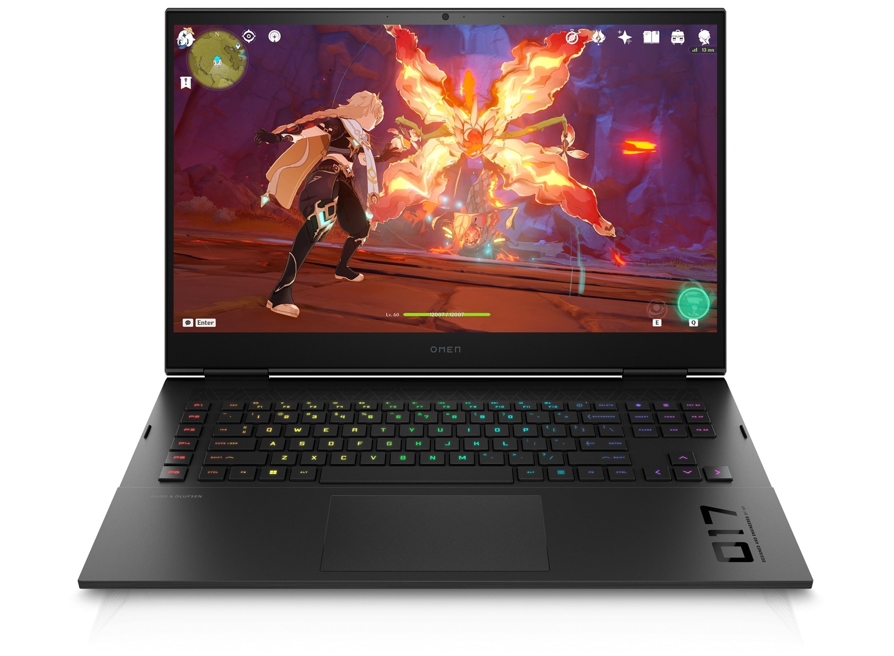 Vue du PC portable gaming HP Omen 17 avec carte graphique NVIDIA GeForce RTX 4080