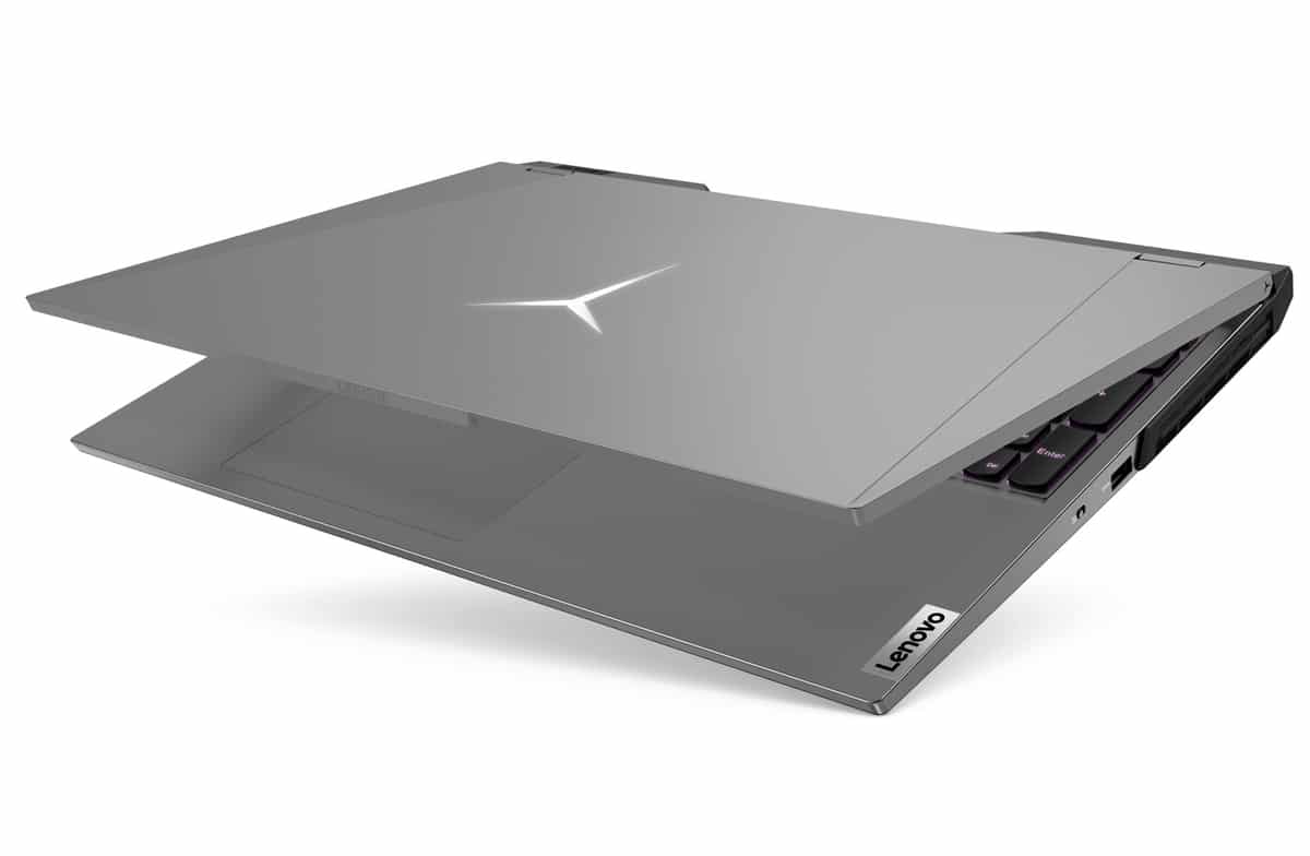 Vue avant du Lenovo Legion 5 Pro 16ACH6, un PC portable gaming performant